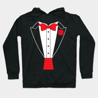 Tuxedo Red Bow Tie Hoodie